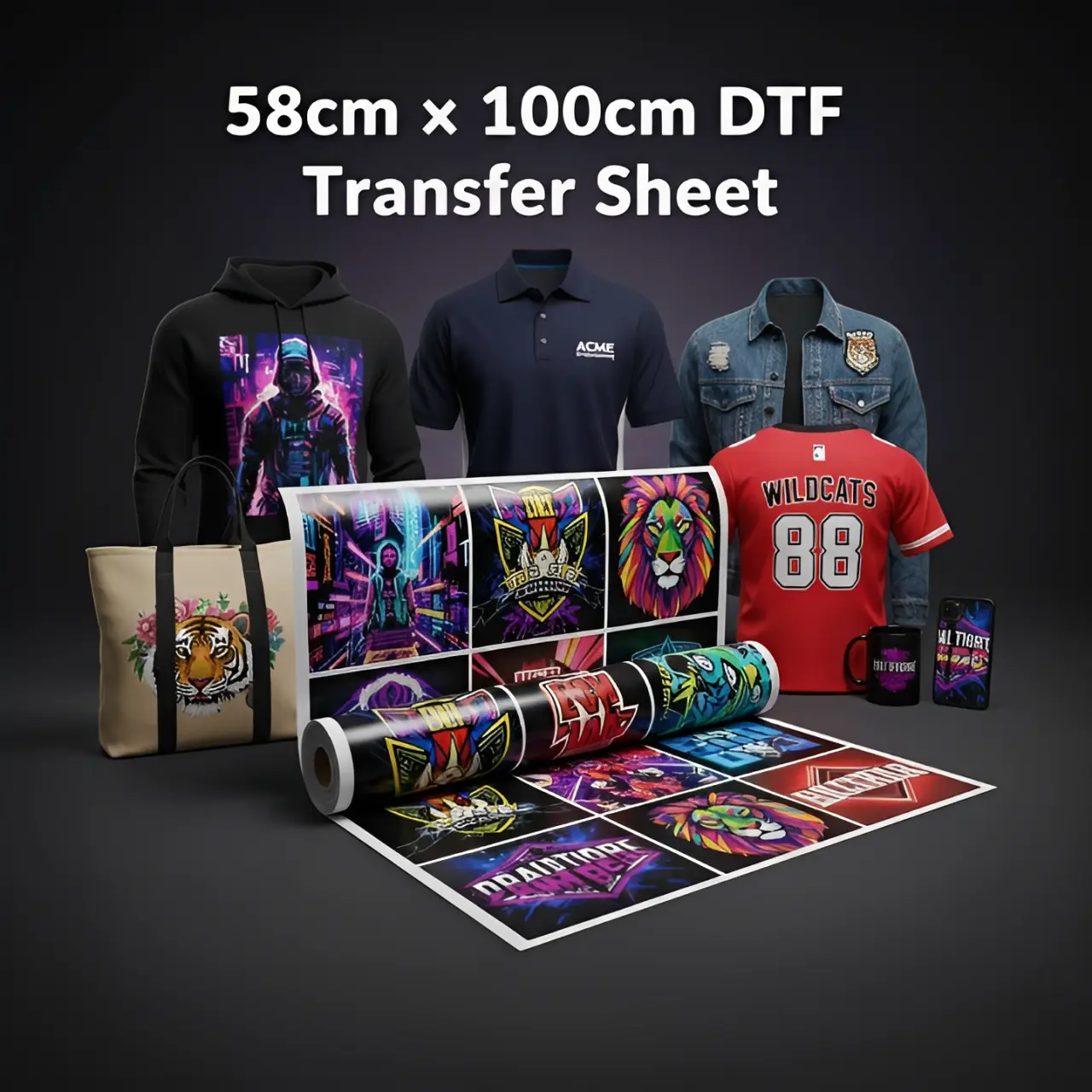 58cm x 100cm DTF Transfer Sheet