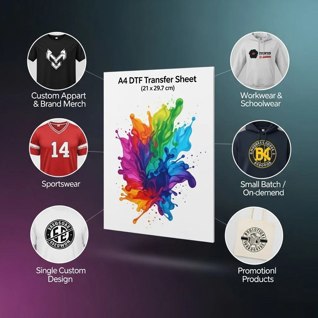 A4 DTF Transfer Sheet – Compact Heat Transfers for Custom Designs 8 A4 DTF Printing Service in UK