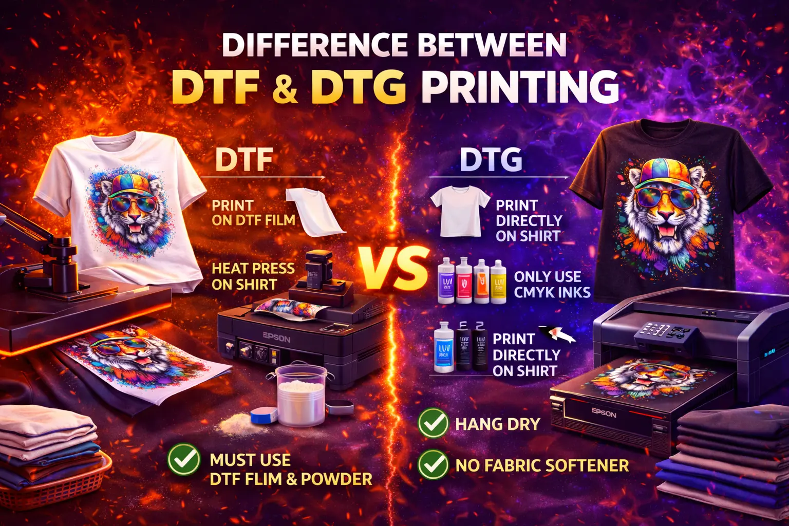 Difference Between DTF & DTG Printing UK