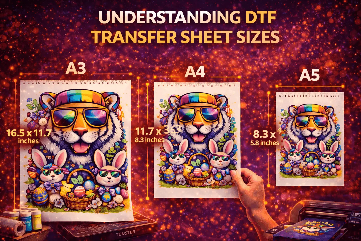 Understanding DTF Transfer Sheet Sizes (A3, A4, A5)