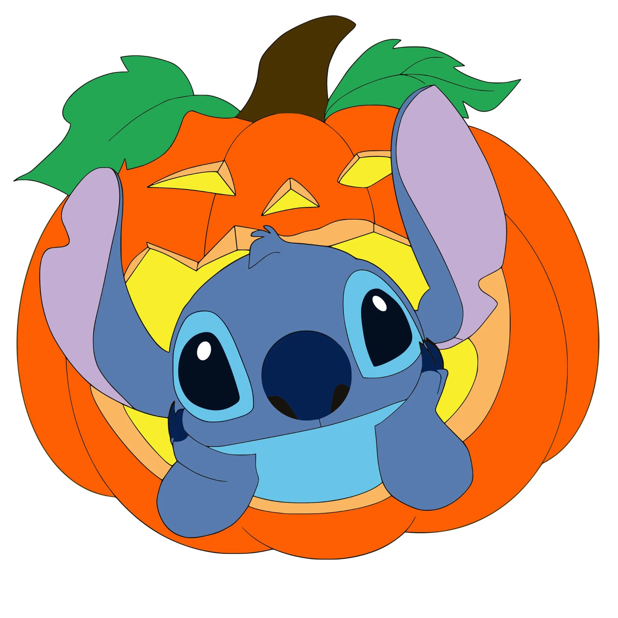 Pumpkin Face Alien DTF Transfer – Spooky Fusion Print