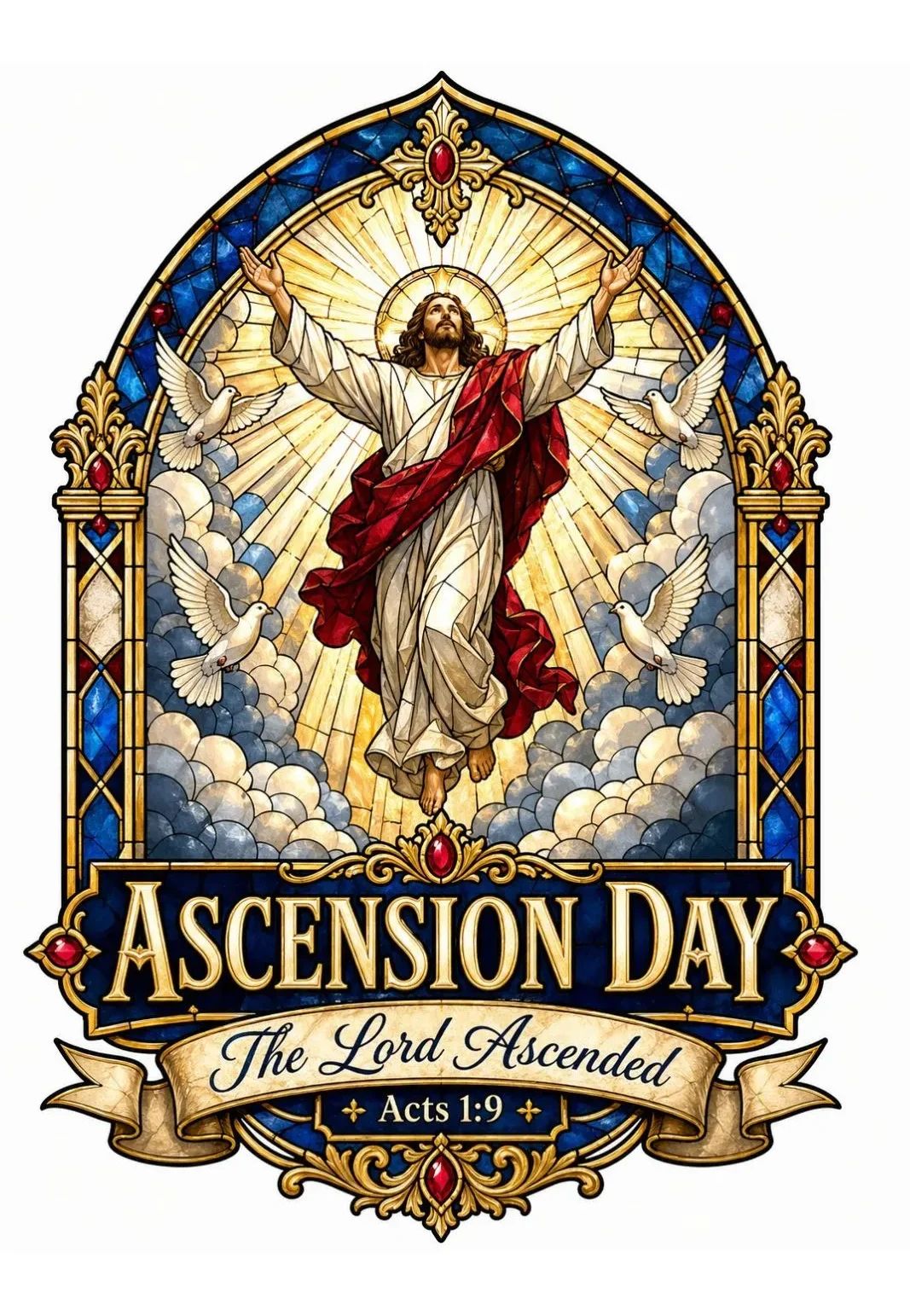 Ascension Day Stained Glass DTF Transfer