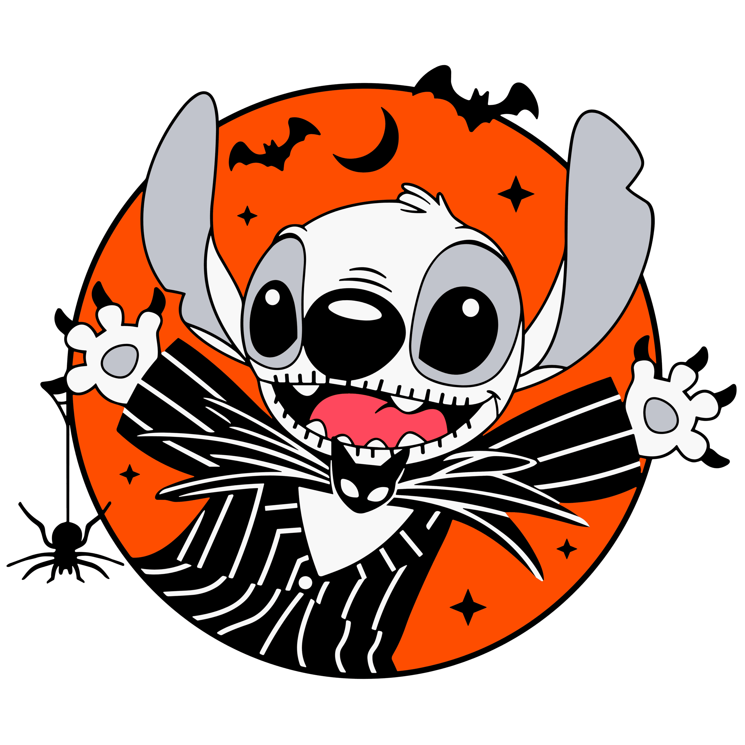 Spooky Bone Face Alien DTF Transfer – Halloween Press Ready