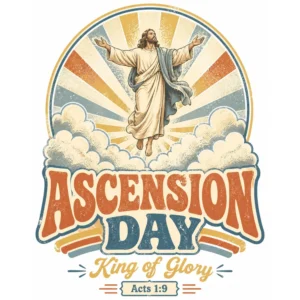 Ascension Day Retro Circle DTF Transfer