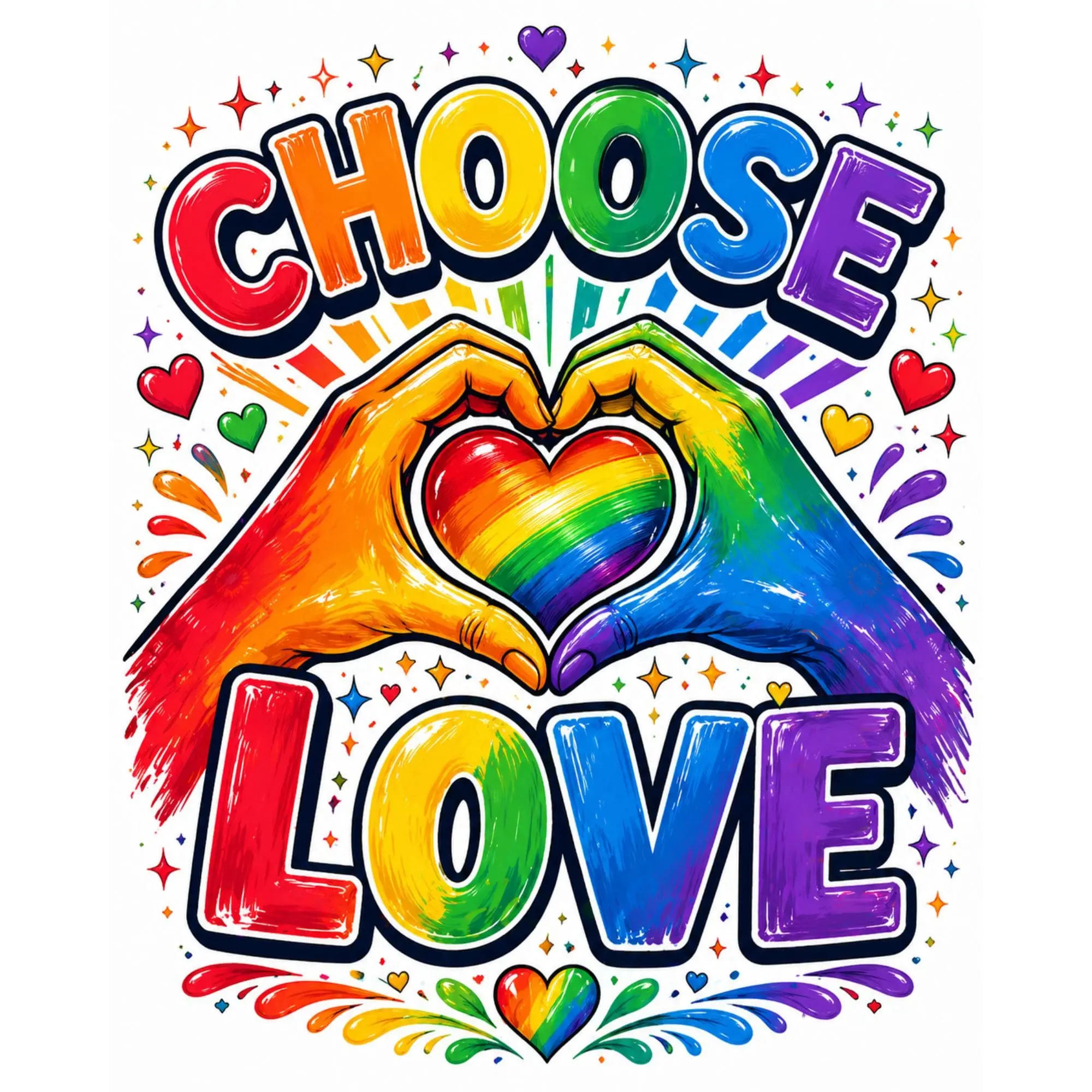 Choose Love Pride T Shirt LGBTQ Rainbow Heart Unisex Tee Gift