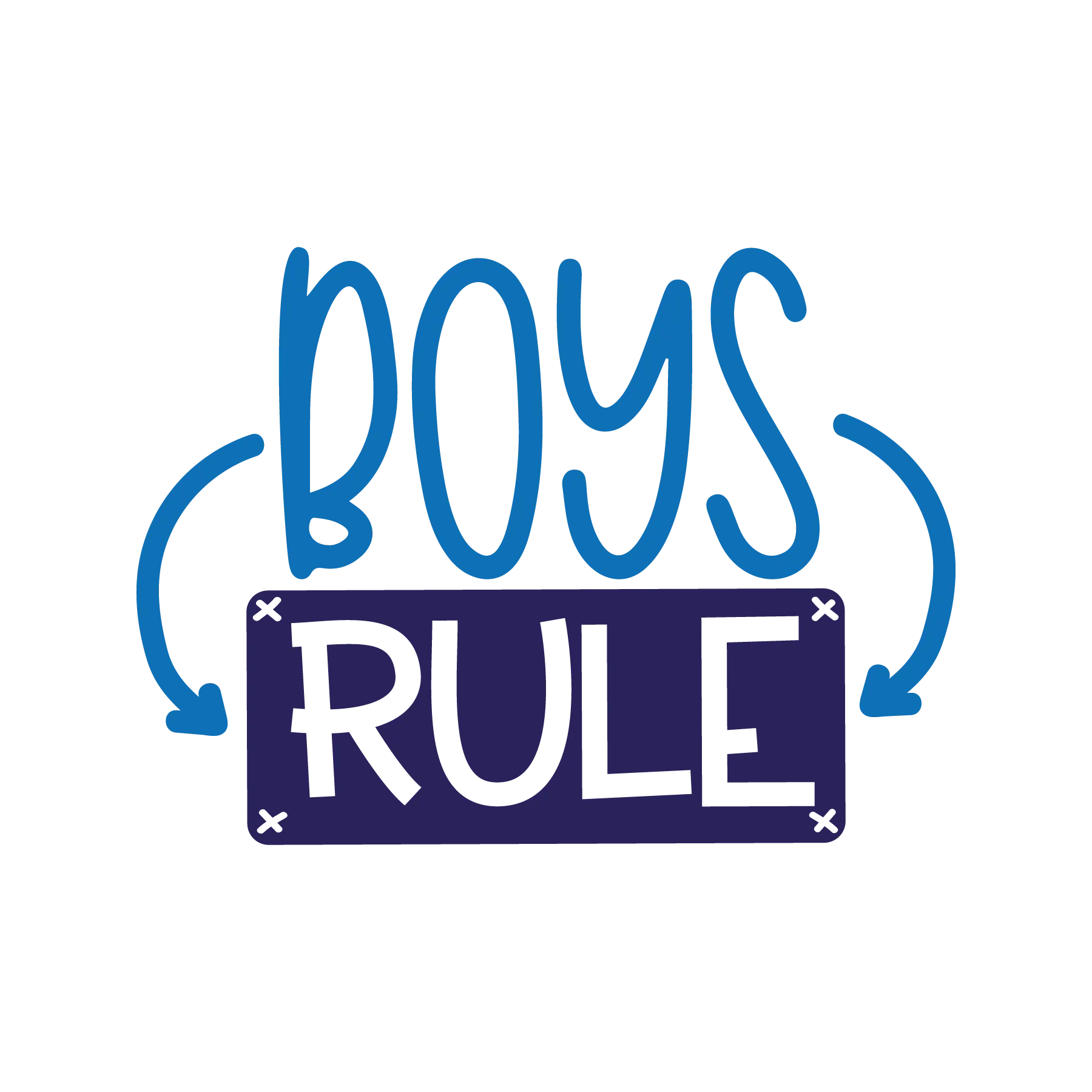 Boys Rule Funny Kids DTF Transfer - Ready to Press Print 1 Boys Rule Funny Kids DTF Transfer