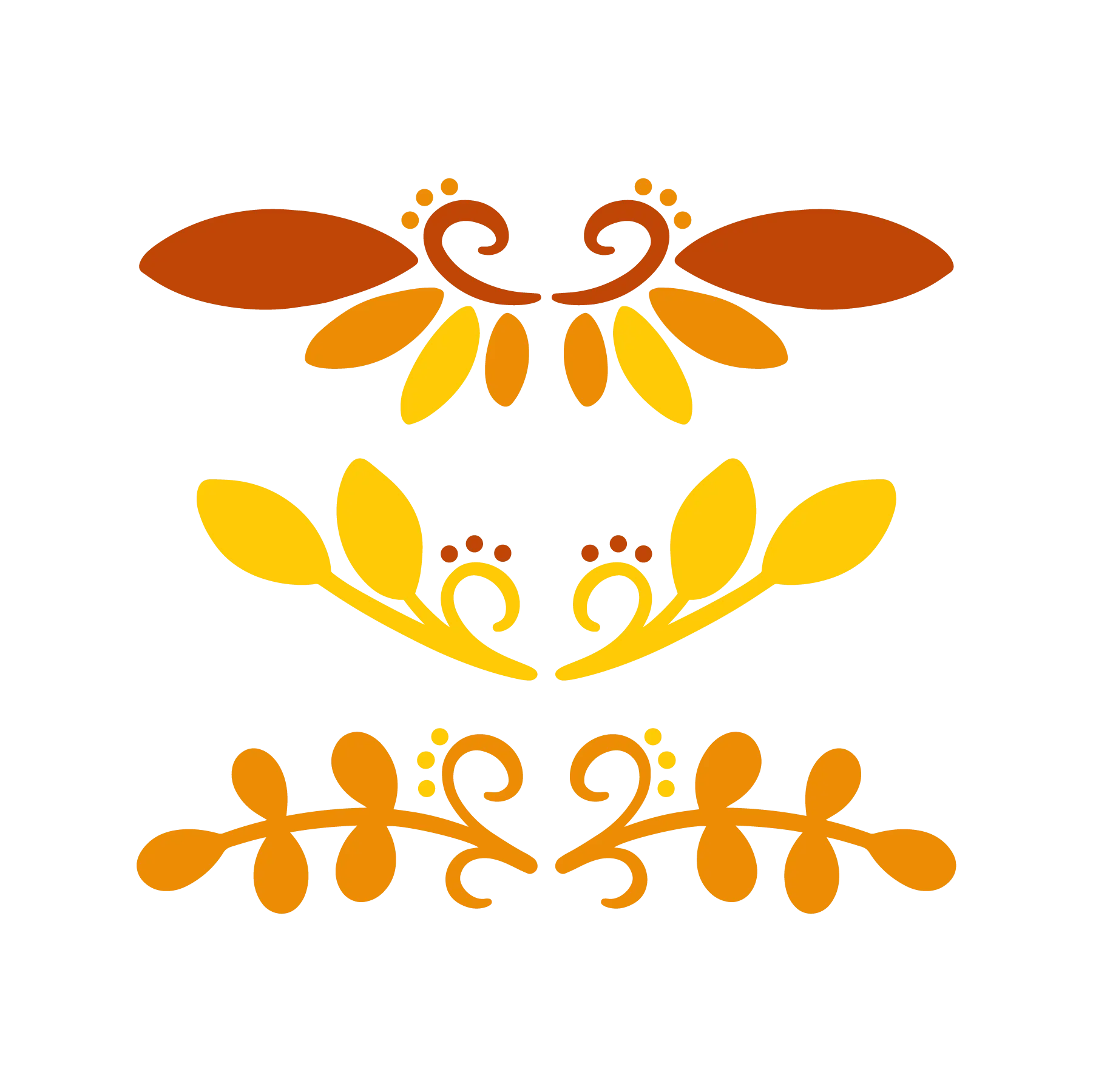 Floral Elements DTF Transfer - Retro Botanical Decorative Design 1 Floral Elements DTF Transfer