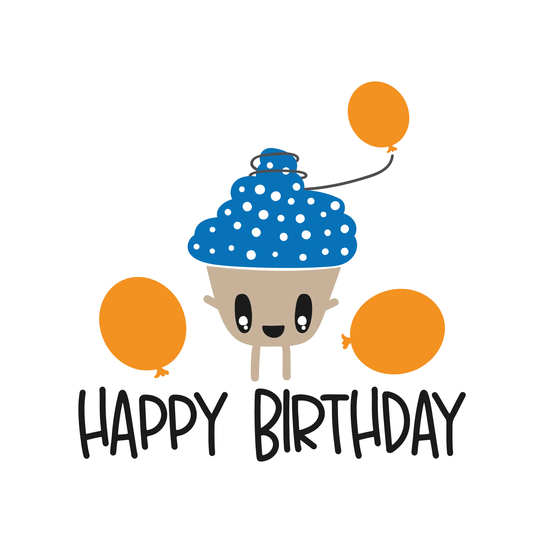 Happy Birthday Cupcake DTF Transfer - Cute Party Celebration Design 1 Happy Birthday Cupcake DTF Transfer
