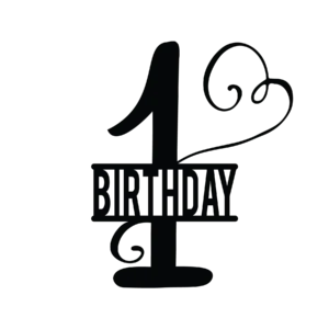 Minimal 1st Birthday Typography DTF Transfer