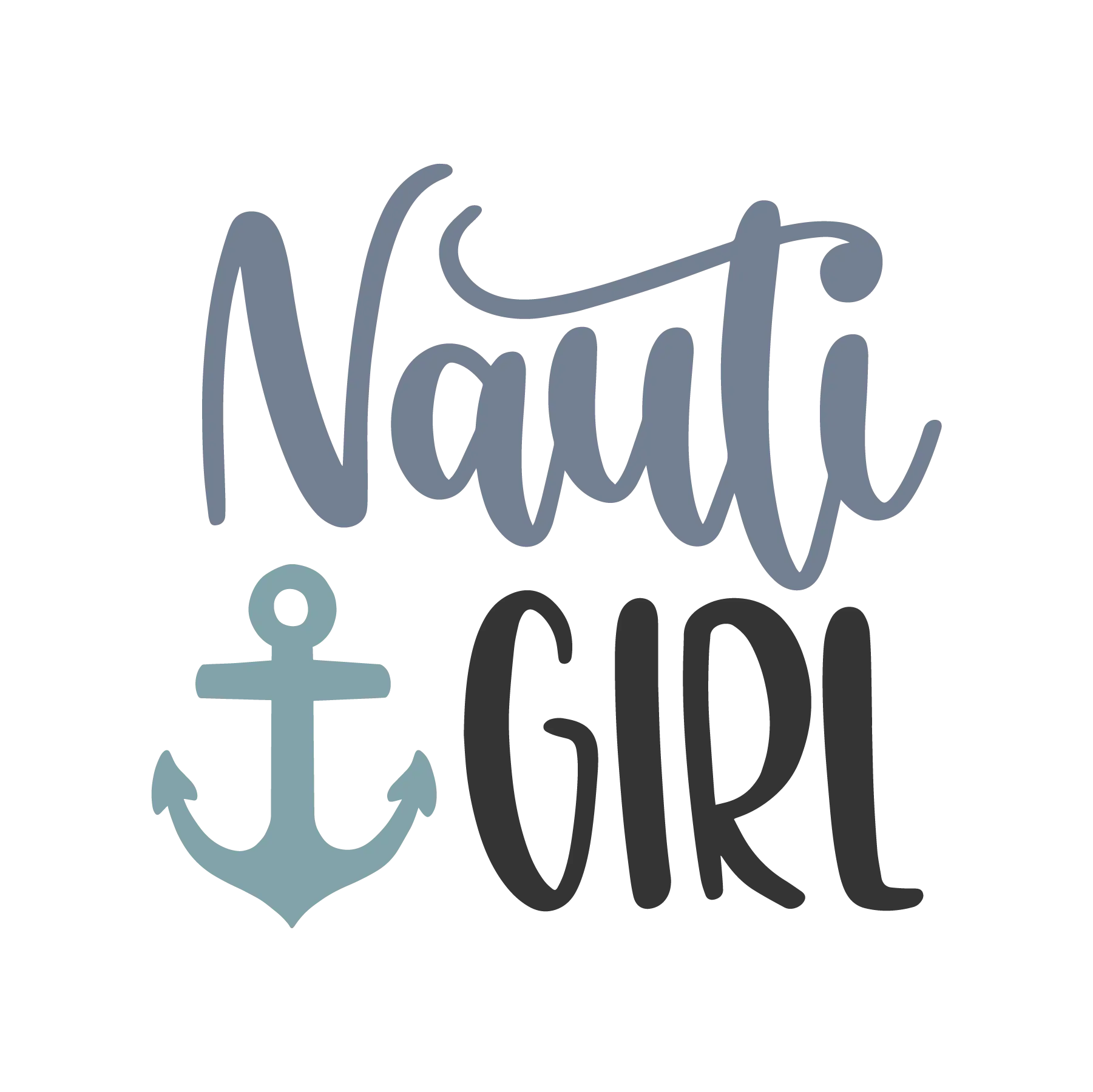 Nauti Girl Funny Nautical DTF Transfer - Ready to Press 1 Nauti Girl Funny Nautical DTF Transfer