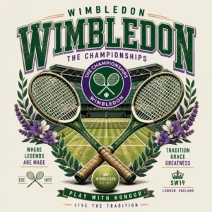 Wimbledon Championships DTF Transfer, Vintage Tennis Tournament Print
