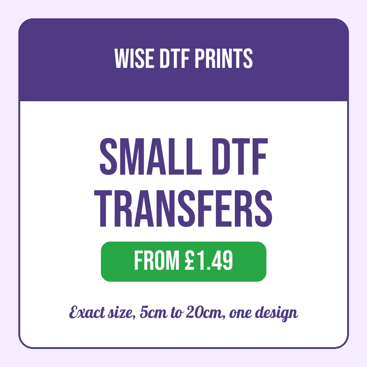 Small DTF Transfers, Exact Size From 5cm To 20cm